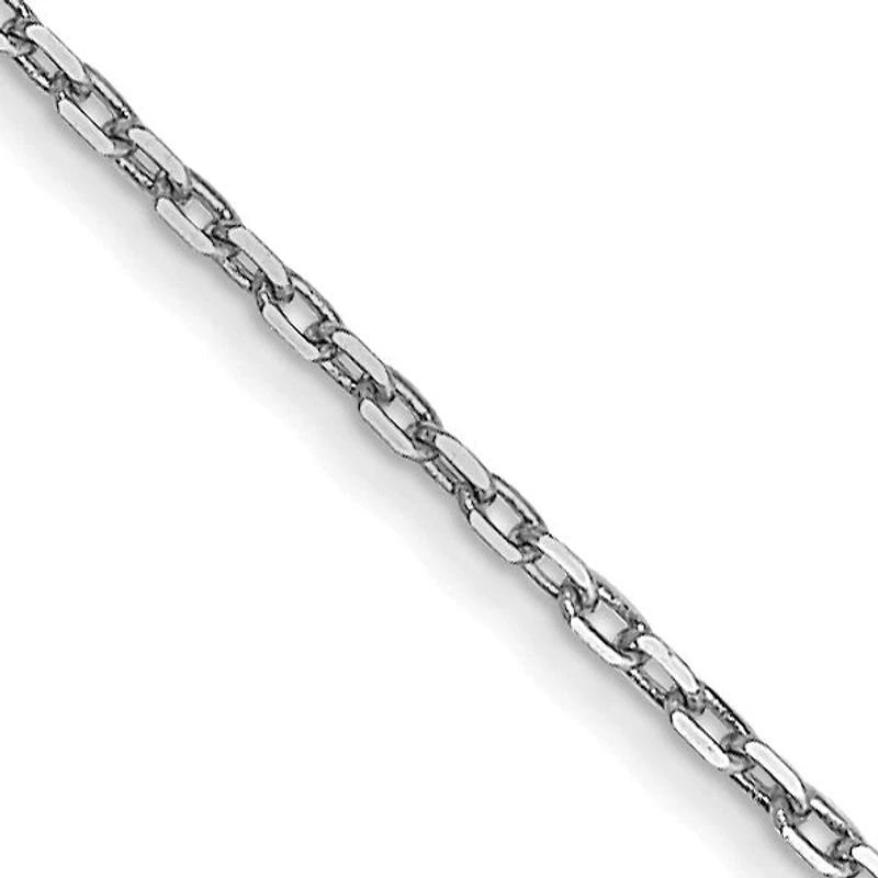 14KT White Gold 16-inch 0.8MM Diamond-cut Cable Pendant Chain