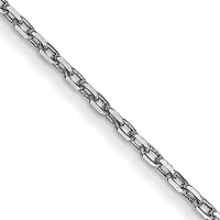 14KT White Gold 16-inch 0.8MM Diamond-cut Cable Pendant Chain