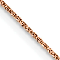 14KT Rose Gold 16-inch 1MM Diamond-cut Lobster Clasp Spiga Link Chain