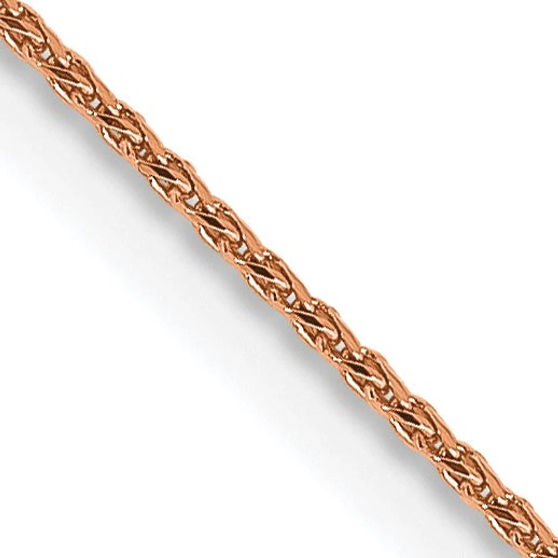 14KT Rose Gold 22-inch 1MM Diamond-cut Spiga Link Chain