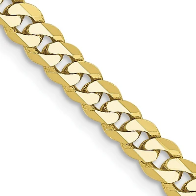 10KT Yellow Gold 18-inch 3.2MM Flat Beveled Curb Chain