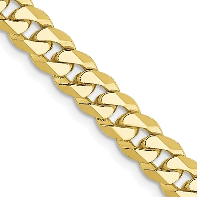10KT Yellow Gold 18-inch 5.75MM Flat Beveled Curb Chain