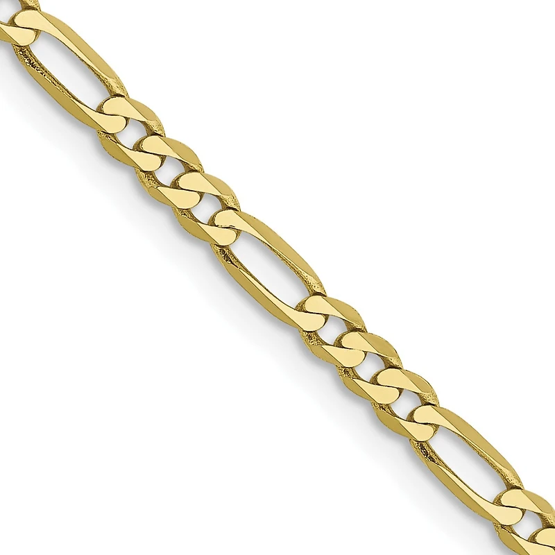 10KT Yellow Gold 30-inch 2.75MM Flat Figaro Chain