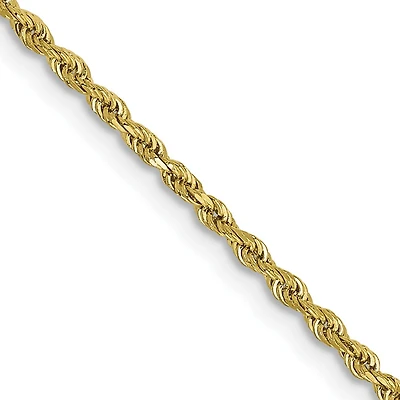 10KT Yellow Gold 22-inch 1.5MM Diamond-cut Lobster Clasp Rope Chain