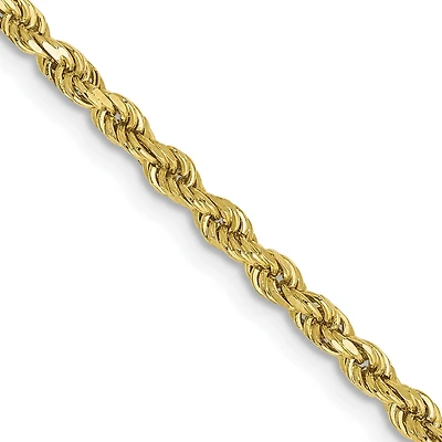10KT Yellow Gold 18-inch 2.5MM Diamond-cut Lobster Clasp Rope Chain