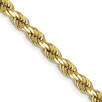 10KT Yellow Gold 24-inch 4MM Diamond-cut Lobster Clasp Rope Chain
