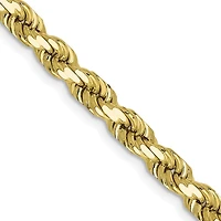 10KT Yellow Gold 18-inch 5MM Diamond-cut Lobster Clasp Rope Chain