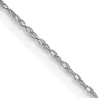 10KT White Gold 18-inch 0.5MM Cable Rope Pendant Chain