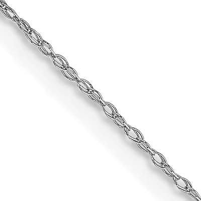 10KT White Gold 20-inch 0.5MM Cable Rope Pendant Chain
