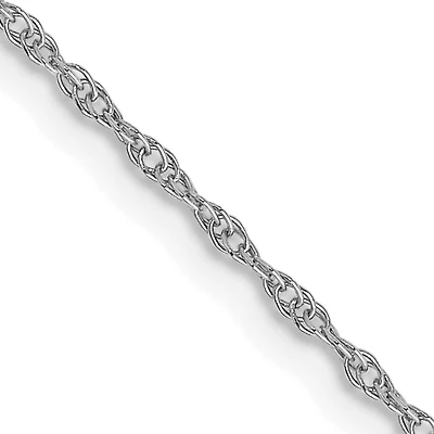 10KT White Gold 18-inch 0.95MM Cable Rope Pendant Chain