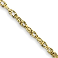 10KT Yellow Gold 16-inch 1.15MM Cable Rope Pendant Chain