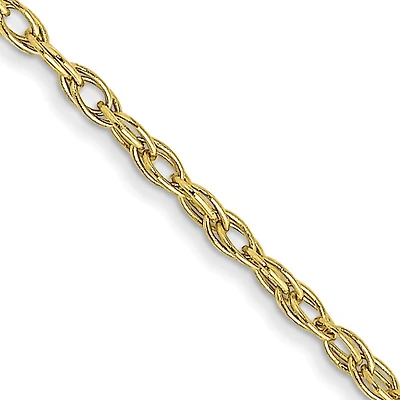 10KT Yellow Gold 24-inch 1.15MM Cable Rope Pendant Chain
