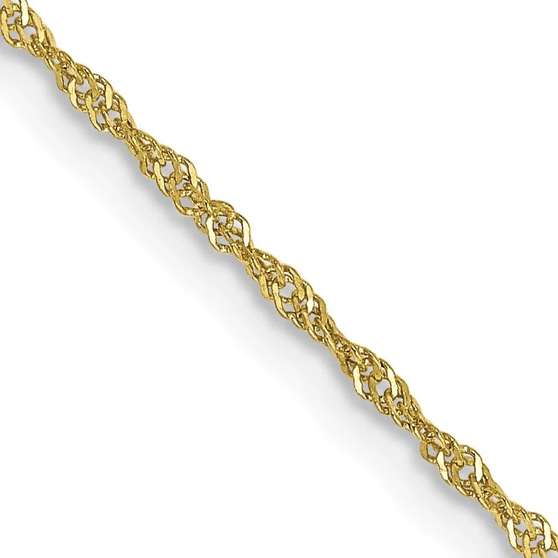 10KT Yellow Gold 20-inch 1.1MM Singapore Pendant Chain