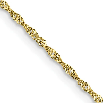 10KT Yellow Gold 20-inch 1.1MM Singapore Pendant Chain