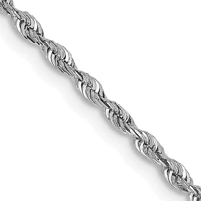 10KT White Gold 20-inch 1.85MM Diamond-cut Rope Chain
