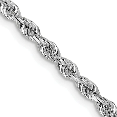 10KT White Gold 24-inch 2.75MM Diamond-cut Rope Chain