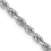 10KT White Gold 24-inch 2.75MM Diamond-cut Rope Chain