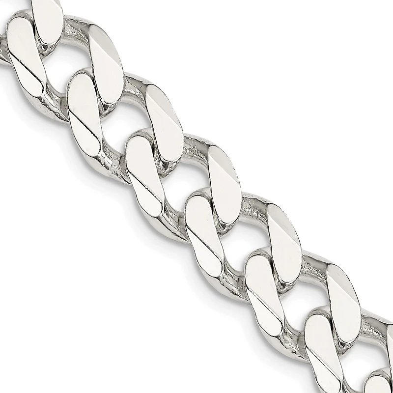 Sterling Silver 22-inch 11MM Lobster Clasp Curb Chain