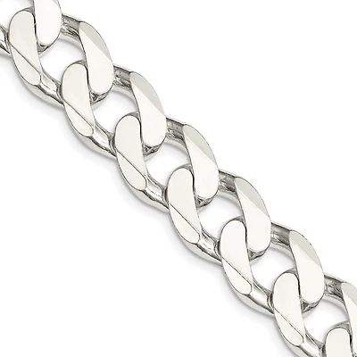 Sterling Silver 22-inch 15MM Lobster Clasp Curb Chain