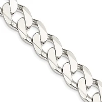Sterling Silver 24-inch 15MM Lobster Clasp Curb Chain