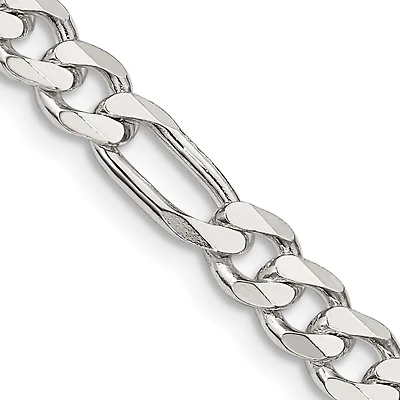 Sterling Silver 18-inch 5.5MM Lobster Clasp Figaro Chain