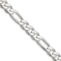 Sterling Silver 18-inch 8MM Lobster Clasp Figaro Chain