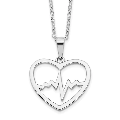 Sterling Silver 18-inch Heart Pendant