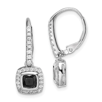 Sterling Silver Cubic Zirconia Drop & Dangle Leverback Earrings