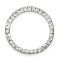 Sterling Silver Cubic Zirconia 24MM 24MM Circle Pendant. Chain Not Included