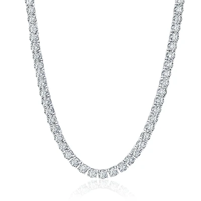 Luxe Layers Sterling Silver 5MM Round Cubic Zirconia 24-inch Tennis Necklace