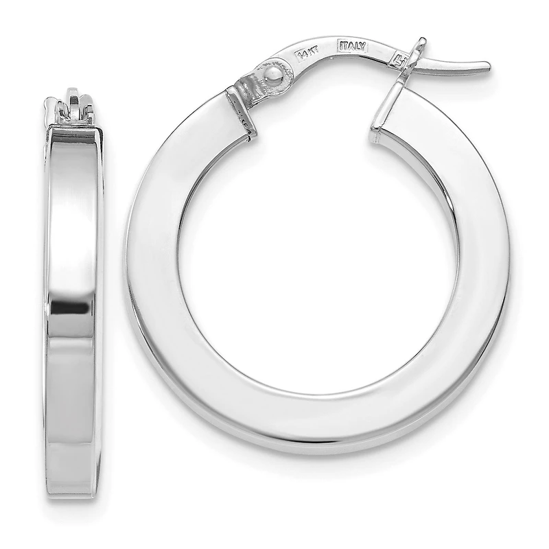 14KT White Gold 22X20MM Hoop Earrings