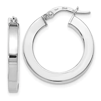 14KT White Gold 22X20MM Hoop Earrings