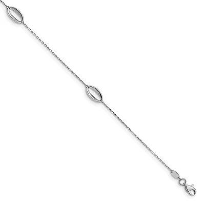 14KT White Gold 10-inch Anklet