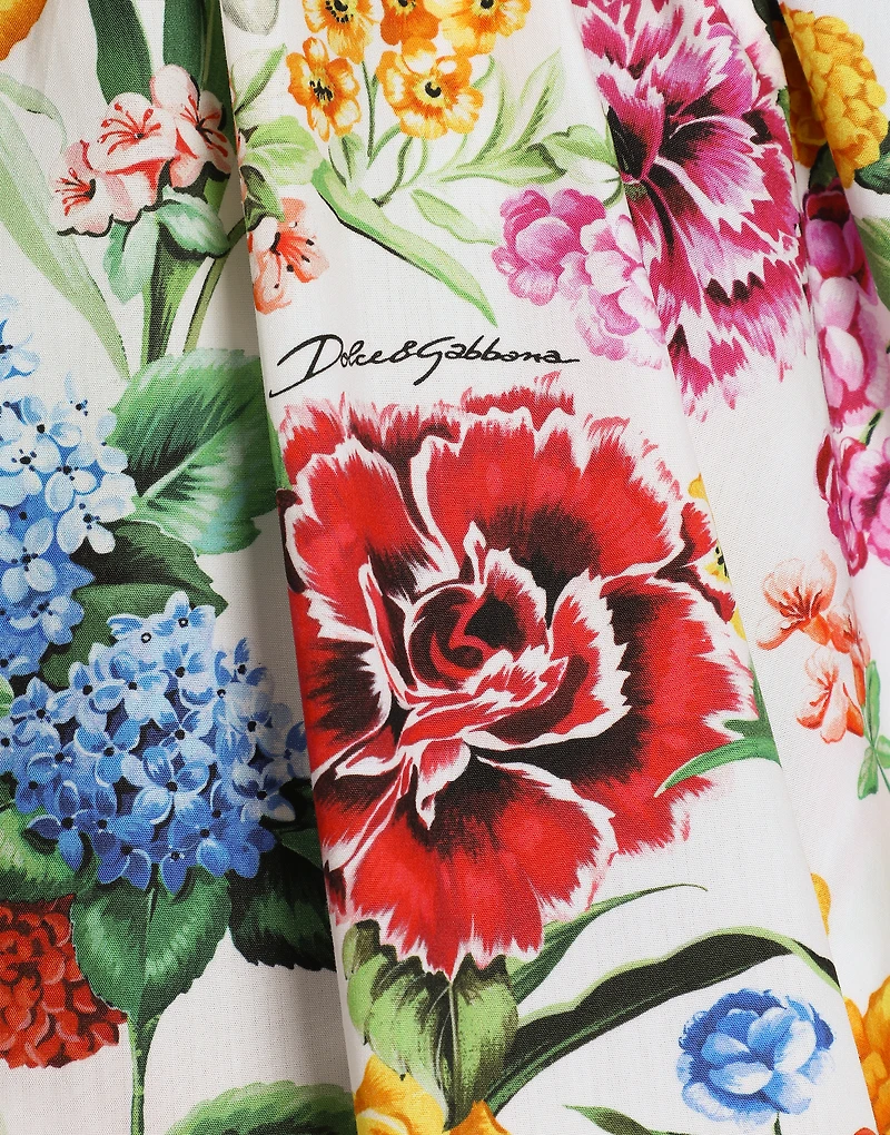Poplin dress with floral print