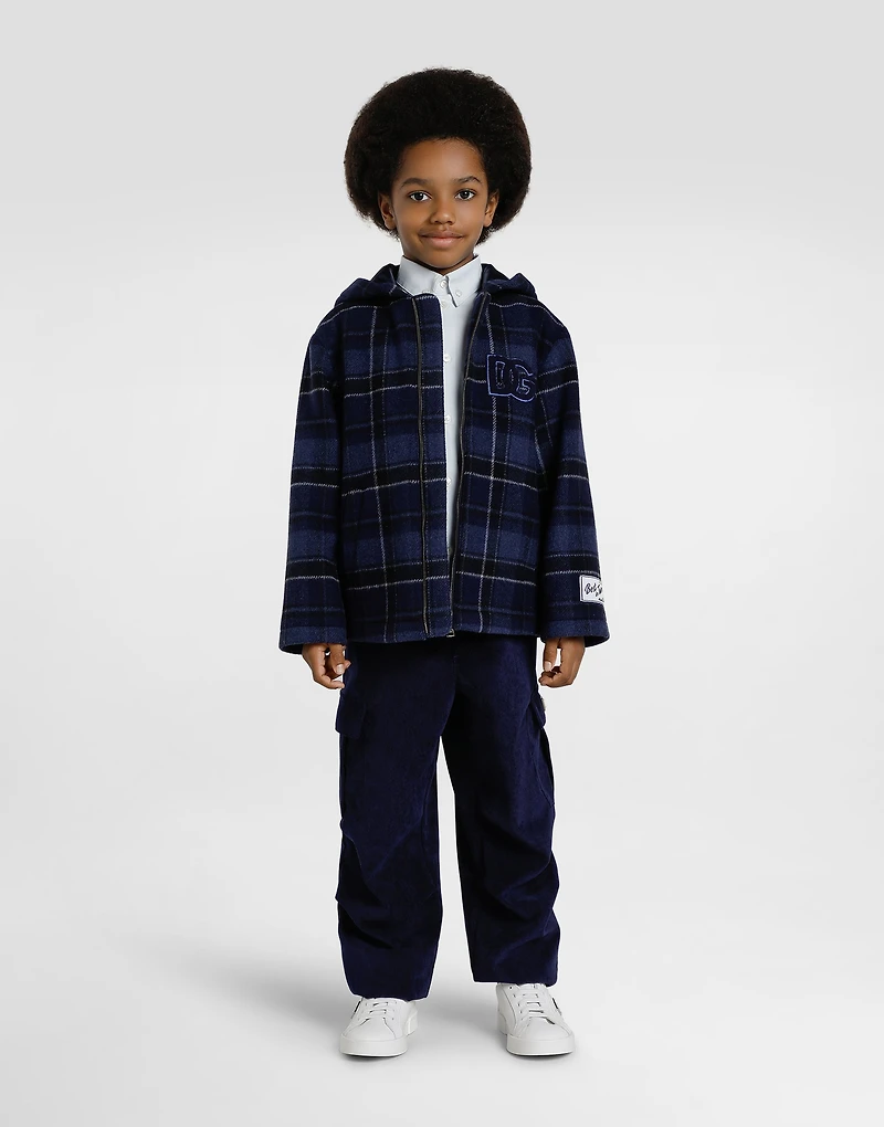 Check wool coat