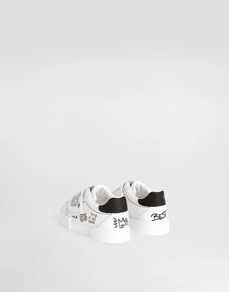Printed calfskin portofino light sneakers