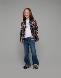 5-pocket denim pants with embroidery