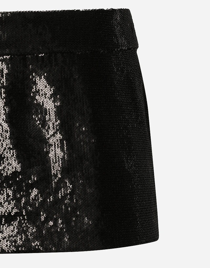 Miniskirt with micro-sequin embellishment