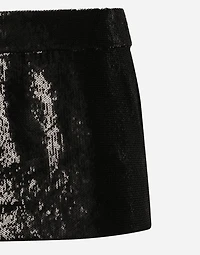 Miniskirt with micro-sequin embellishment