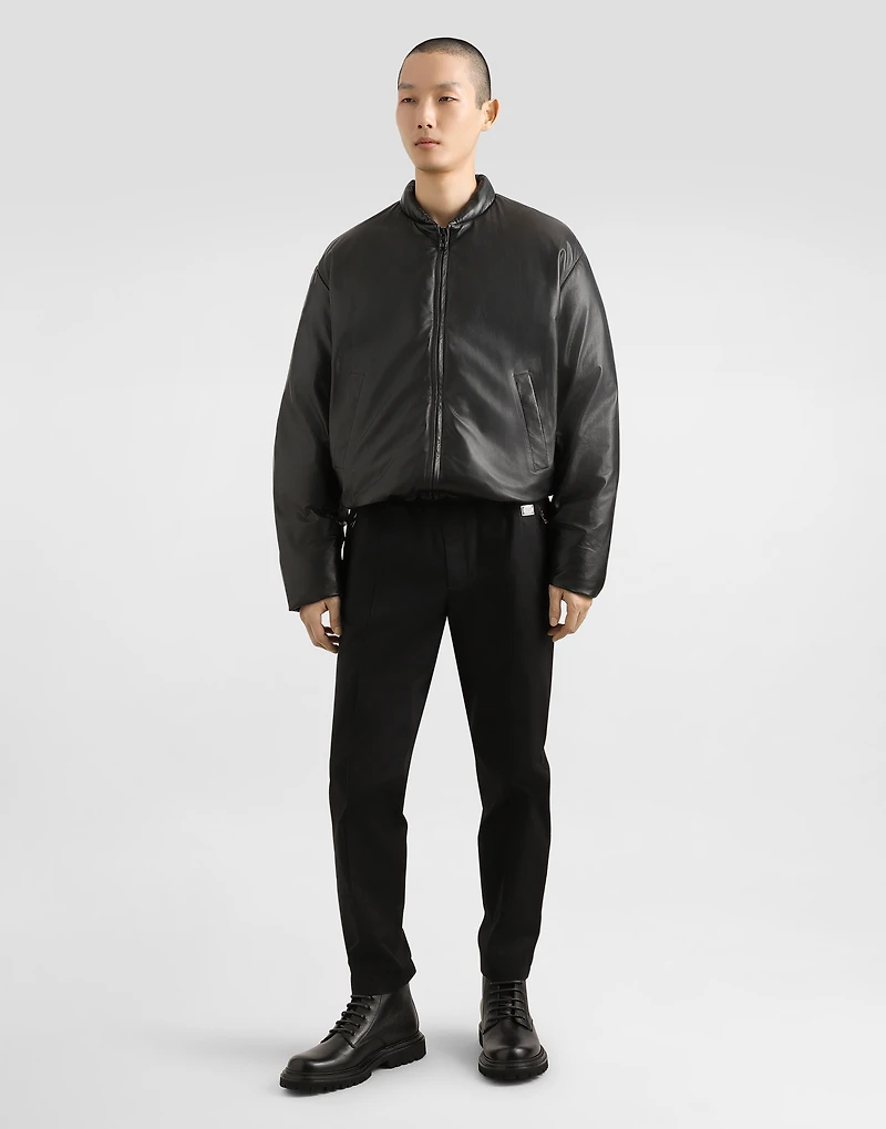 Padded sheepskin bomber jacket
