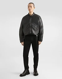Padded sheepskin bomber jacket