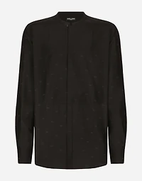 Silk Martini-fit shirt with plastron