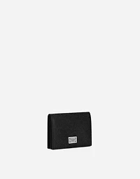 Calfskin card holder with branded plate