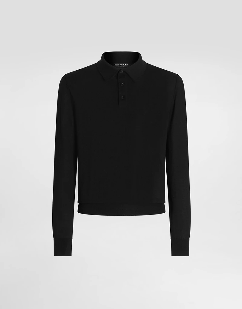 Fine-gauge cashmere polo shirt