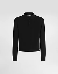 Fine-gauge cashmere polo shirt