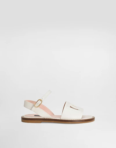 Calfskin sandals with cut-out DG logo