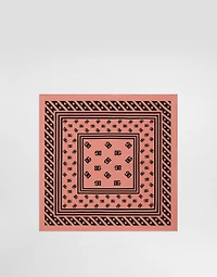 Silk twill foulard with all-over DG logo print (50X50)