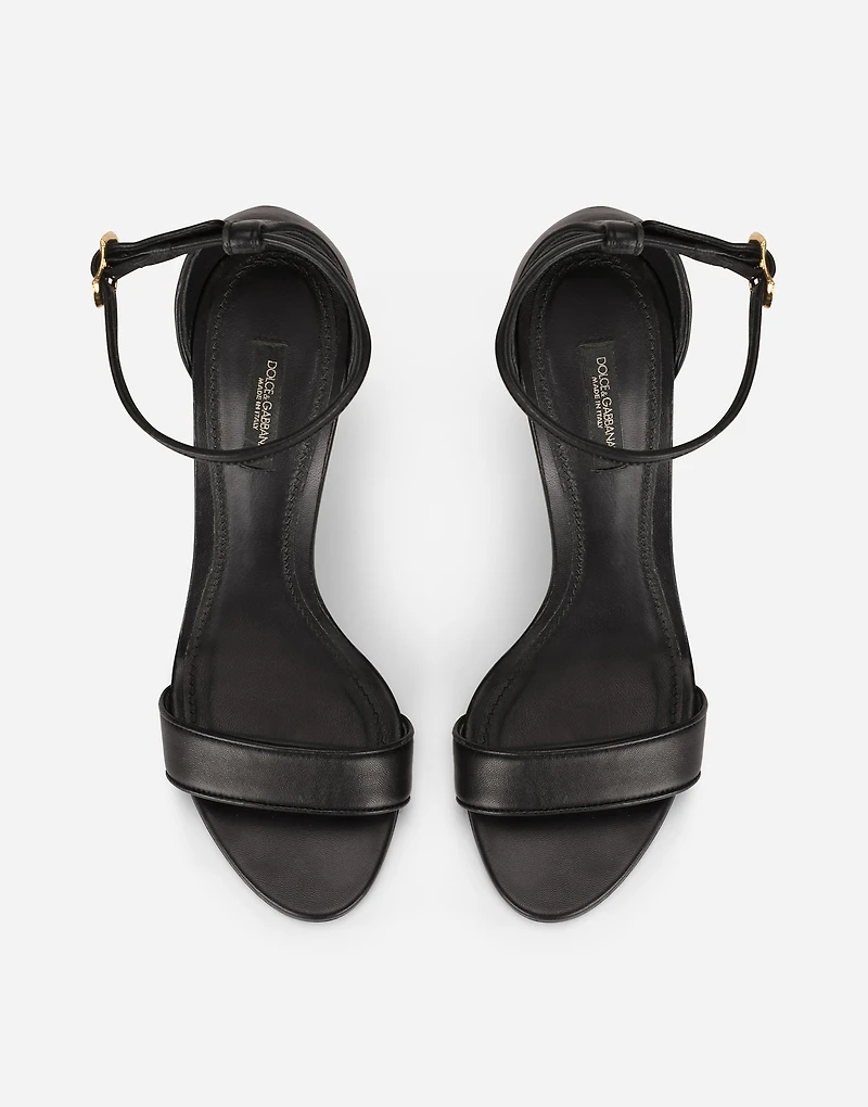 Nappa leather sandals with baroque DG detail
