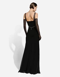 Long tulle slip dress