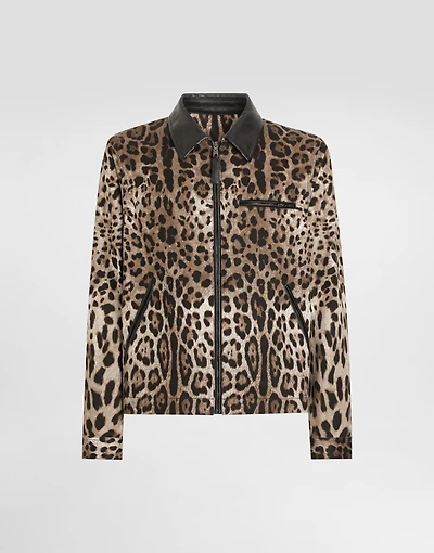 Cotton leopard-print jacket with tag